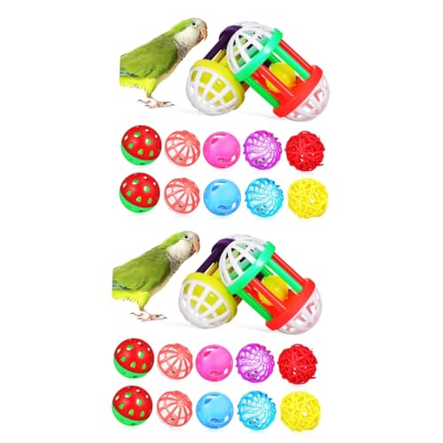 Homoyoyo 12 Stück Vogel Spielzeugbälle - Leckerli- Für Papageien Und Sittiche Kauen Und Im Käfig Aus Robustem Plastik Ideal Für Vogel Fitness Und Beschäftigung von Homoyoyo