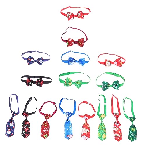 Homoyoyo 16 Stück Teiliges Verstellbares Weihnachts Haustier Halsband Niedliche Hundekrawatten Sicher und Wiederverwendbar für Weihnachten Cosplay und Partyfeste Passend für Haustiergrößen von Homoyoyo