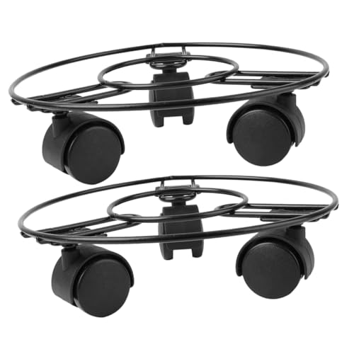 Homoyoyo 2 Stück Pflanzenroller Aus Metall Mit Rädern - Blumentopf-Untersetzer Für Innen Und Außen Ideal Für Bonsai Und Blumenkübel Und Stilvoll in Schwarz von Homoyoyo