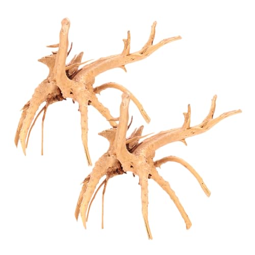 Homoyoyo 2 Stück Teiliges Aquarium Deko Holz Ornament Reptilien Kletterholz Dekoration für Fischbecken und Terrarium Natürlicher Holzdekor Aquarien Landschaftsbau von Homoyoyo