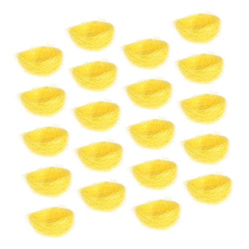 Homoyoyo 20 Stück Ostern Deko Mini Geflochtene Vogelnester - 14x5cm - Gelb Künstliche Vogelhäuser Für Frühling Party Festival Garten Und Schreibtisch Dekoration von Homoyoyo