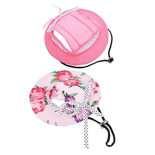 Homoyoyo 2er Set Rundhüte Für Hunde – Prinzessinnen-Sonnenhüte Mit Ohrlöchern - Ideal Für Kleine Rassen Wie Chihuahua Mops Shih Tzu Und Yorkshire Terrier Schützend Und Stylisch von Homoyoyo