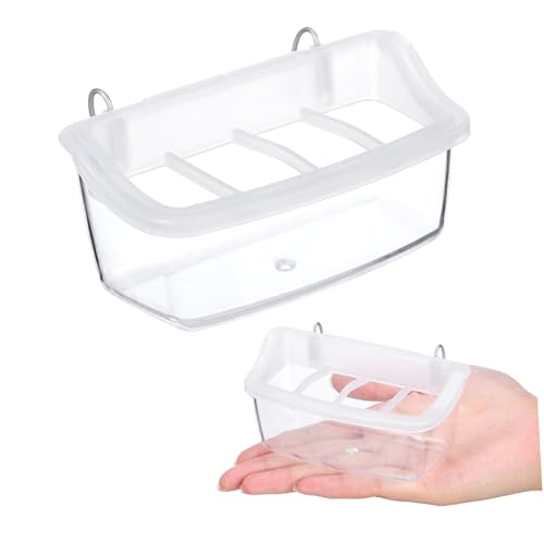 Homoyoyo 2er Set Transparente Vogelfutterspender Für Käfige – Ideal Für Sittiche Und Papageien - Aufhängbare Futternäpfe Mit Wasserspender Und Tränke Für Wellensittiche Und Andere Vögel von Homoyoyo