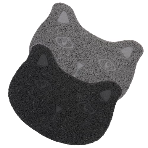 Homoyoyo 2stücke Katzenstreu Matte Aus rutschfeste Und Langlebige Unterlage Für Katzenfutter Und Einfach Zu Reinigen Schützt Böden Vor Schmutz Und Unordnung von Homoyoyo