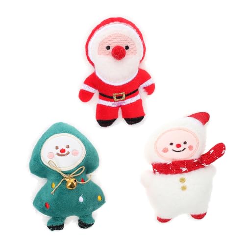 Homoyoyo 3 Stück Teiliges Interaktives Katzenspielzeug im Weihnachtsdesign Beißfestes Plüsch Kauspielzeug für Katzenzahnung Fördert Aktivität und Bindung von Homoyoyo