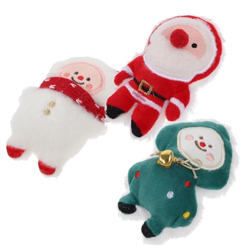 Homoyoyo 3 Stück Teiliges Katzenspielzeug Weihnachtsmotiv mit Katzenminze Interaktives Beißfestes Kauspielzeug für Kätzchen Lustiges Plüschspielzeug Schneemann Weihnachtsbaum Weihnachtsmann von Homoyoyo