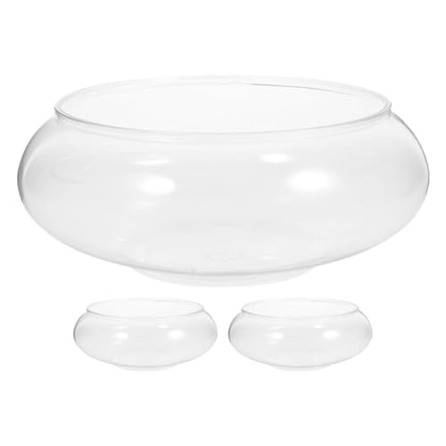 Homoyoyo 3 Transparente Fischtanks: Mini-Aquarium Aus Kunststoff Für Den Schreibtisch Fürs Büro Oder Zu Hause Kleines Betta-Fischglas Für Pflanzen Und Wassertiere Als Dekoration von Homoyoyo