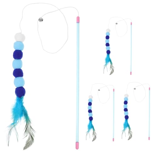 Homoyoyo 4 Stück Interaktive Katzen-Teaser-Stäbchen Mit Federn Und Glocken – Plüschspielzeug Für Kätzchen Und Katzen Im Innenbereich – Ideal Für Spiel Und Beschäftigung Homoyoyo 4 Stück Interaktive Katzen-Teaser-Stäbchen Mit Federn Und Glocken – Plüschspielzeug Für Kätzchen Und Katzen Im Innenbereich – Ideal Für Spiel Und Beschäftigung von Homoyoyo