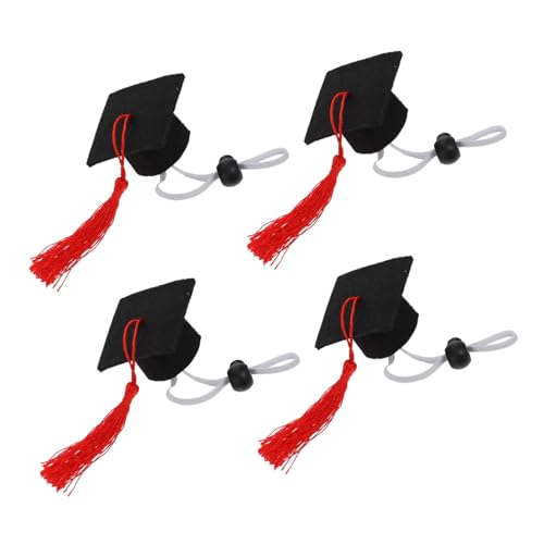 Homoyoyo 4 Stück Mini Doktorhut mit Quaste für Haustiere Verstellbare Bachelor Hüte aus Strapazierfähigem Abschlussfeier Dekoration Geeignet für Hunde und Hamster Geschenkidee für von Homoyoyo