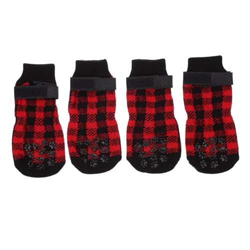 Homoyoyo 4stücke Hunde Socken rutschfeste Warme Schuhe Für Haustiere Weihnachtssocken Für Welpen Haustier Socken Mit Rutsch Design Pet Puppy von Homoyoyo