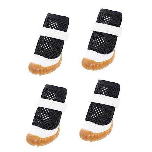 Homoyoyo 4er Set Hundestiefel - Atmungsaktive - wasserdichte Haustierschuhe Aus Mesh Für Welpen Und Katzen Ideale Pfotenschutz Sandalen Für Outdoor Aktivitäten Und von Homoyoyo