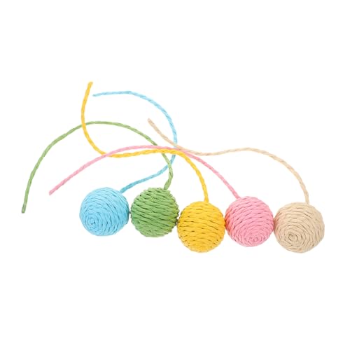 Homoyoyo 5 Stück Katzenkratzball Ersatz mit aus Strapazierfähigem Papierschnur für Katzenkratzbaum Zubehör Interaktives Fördert Bewegung und Sozialspiel Einfach zu Wechseln für von Homoyoyo