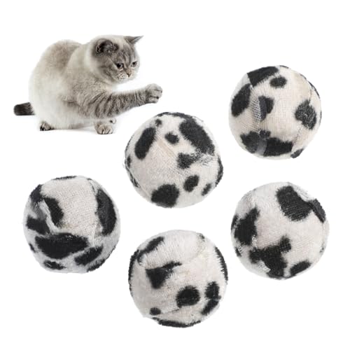Homoyoyo 5 Stück Teiliges Katzen Spielzeugset mit Leopard Tennisbällen Stimuliert Natürliche Instinkte Fördert Katzenaktivität Verhindert Kratzer an Möbeln Geeignet für von Homoyoyo