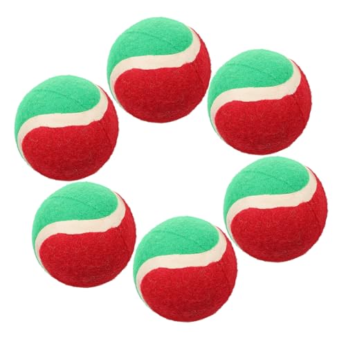 Homoyoyo 6 Stück Teiliges Hundespielzeug Strapazierfähige Bissfeste Welpen Tennisbälle Leuchtend für Training Apportieren und Kauspielzeug für Kleine und Mittelgroße Hunde Robust und von Homoyoyo