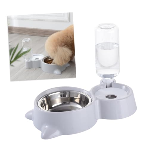 Homoyoyo Automatischer Futter- Und Wasserspender Für Hunde Und Katzen – Robuste Futternäpfe Im Praktischen Set - Grau – Ideal Für Haustiere Jeden Alters Und Größe von Homoyoyo