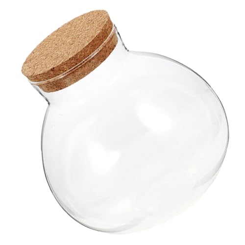 Homoyoyo Ecological Bottle mit Korkverschluss Rundes Micro Landschaft Terrarium Dekorativer Pflanzenbehälter für DIY Garten Ökologisches Glasgefäß für Zimmerdeko von Homoyoyo