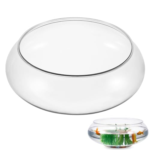 Homoyoyo Fischglas-Vase, durchsichtig, mit Blasen, Pflanzgefäß, Terrarium, Fischschale, rund, groß, Kunststoff, Fischschale für den Tisch von Homoyoyo
