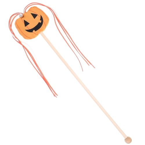 Homoyoyo Halloween Katzen Spielangel mit Kürbis Design Langlebiger Interaktiver Teasing Stick aus Sicheren Materialien Fördert Bewegung und Bindung Geeignet für Kätzchen und Katzen von Homoyoyo