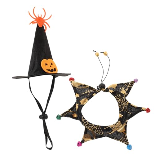 Homoyoyo Halloween Katzenkostüm Verstellbarer Katzenhut und Weicher Halskragen mit Kürbis und Totenkopfmotiv Atmungsaktives Langlebiges Material Bequem für Katzen an Halloween und Festen Homoyoyo Halloween Katzenkostüm Verstellbarer Katzenhut und Weicher Halskragen mit Kürbis und Totenkopfmotiv Atmungsaktives Langlebiges Material Bequem für Katzen an Halloween und Festen von Homoyoyo