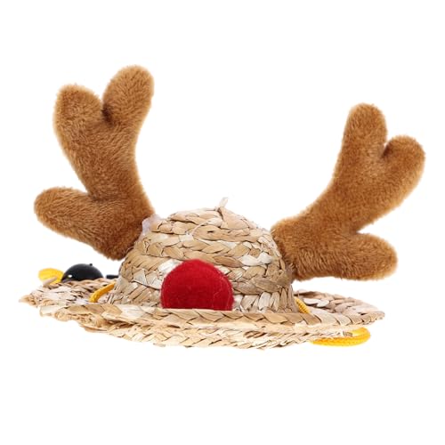 Homoyoyo Handgefertigte Hamstermütze Weihnachtsmütze mit Verstellbarem Riemen Material Mini Haustierhut für Kleine Tiere Festliches Dekoratives Accessoire für Weihnachten von Homoyoyo