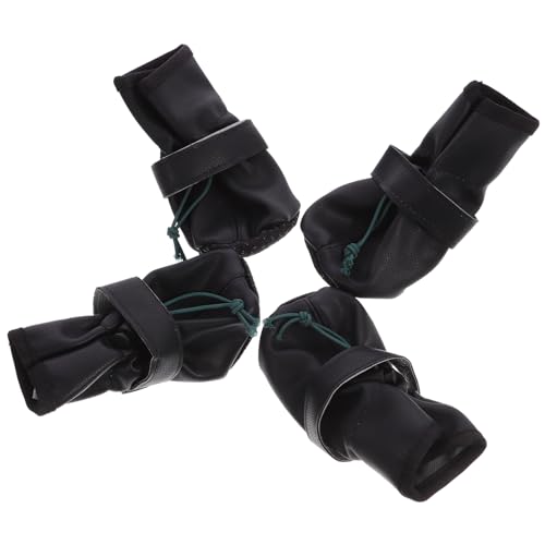 Homoyoyo Hundeschuhe – 4 Stück Hundestiefel Aus Leder Mit Sohlen Bequeme Laufschuhe Für Hunde Größe 8 Zufälliges Futter von Homoyoyo