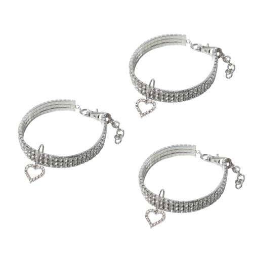 Homoyoyo Hunde- Und Katzenhalsband Mit Kristallen Und Strass - Herz Charm Ideal Für Partys Und Kostüme Größe S Design in Weiß Für Kleine Haustiere von Homoyoyo