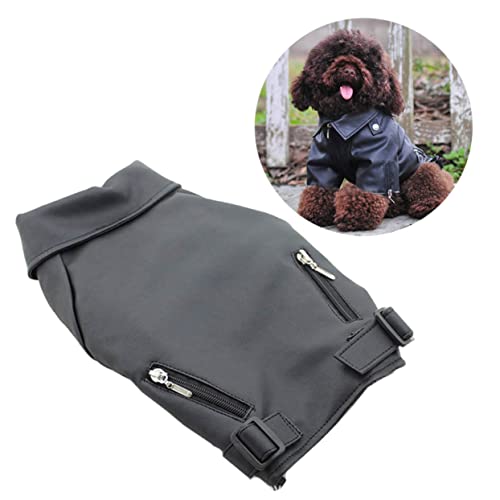 Homoyoyo Hundejacke Aus PU-Leder Für Kleine Und Große Hunde - Winddichter Wintermantel in Schwarz Ideal Für Kalte Tage Größe L Schützende Weste Für Welpen Und Erwachsene Hunde von Homoyoyo