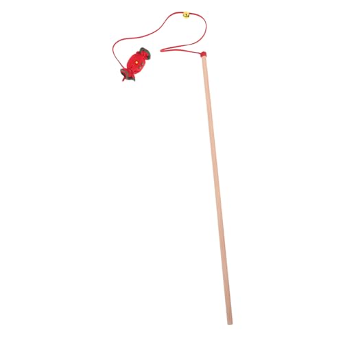 Homoyoyo Interaktiver Weihnachts Katzenspielzeug Teaser mit Glöckchen Rote Samt Zuckerstange Lustiges Kätzchenspielzeug für Drinnen Fördert Bewegung und Zuneigung für Katzenliebhaber von Homoyoyo