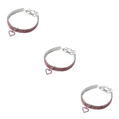 Homoyoyo Katzenhalsband Aus Mit Glitzer - Süßem Herz-Charm Und Glocke Ideal Für Haustiere Und Kleine Hunde Partys Und Besondere Anlässe Größe L Rosa von Homoyoyo