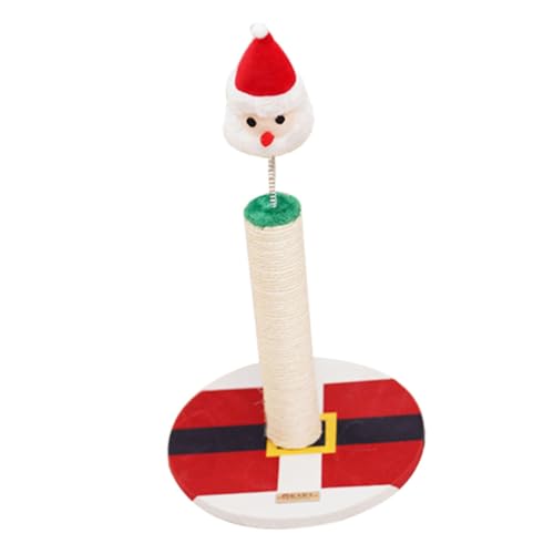 Homoyoyo Katzenkratzsäule Weihnachtsmann Form für Indoor Katzen Stabiles Sisal Kratzspielzeug Sicherer Kratzbaum mit Weihnachtlichem Design Kratzpfosten für Katzenpflege und Spielspaß von Homoyoyo