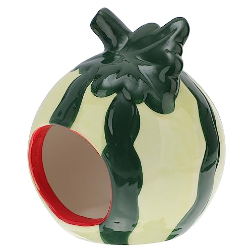 Homoyoyo - Hamsterspielzeug Meerschweinchen Grüner Versteckkäfig in Wassermelonenform Aus Keramik Für Kleintiere Homoyoyo - Hamsterspielzeug Meerschweinchen Grüner Versteckkäfig in Wassermelonenform Aus Keramik Für Kleintiere von Homoyoyo