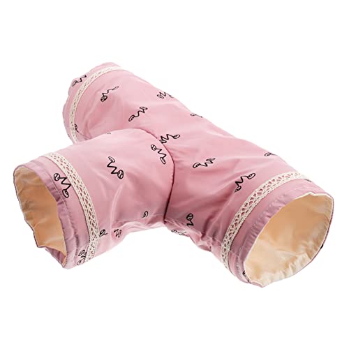 Homoyoyo Kleintier Spieltunnel Für Meerschweinchen Und Andere Haustiere – Zusammenklappbarer Tunnel Aus Weichem Material in Rosa – Ideal Für Hamster - Chinchillas - Mäuse Und Igel von Homoyoyo