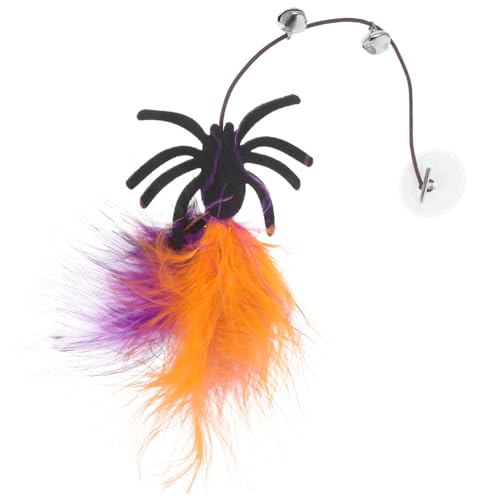 Homoyoyo Little Spider neckt Cat Stick Katzen-Teaser-Zauberstab Innenkatze Katzen-Halloween- Tragbares Katzenspielzeug Katzenteaserspielzeug Katzenzubehör gefühlt von Homoyoyo
