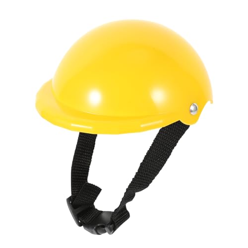 Homoyoyo Lustiger Gelber Haustierhelm aus Robustem Kunststoff Leichter und Kompakter Kopfschutz für Kleine Hunde und Katzen Multifunktionaler Outdoor Schutz gegen Sonne und Regen Bequem und von Homoyoyo