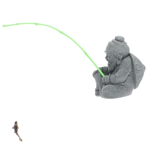 Homoyoyo Mini-Fischerfigur Aus Kunstharz - Sitzender Asiatischer Angler Für Aquariumdekoration Zen Garten Und Mikrolandschaft Perfektes Bonsai Ornament Für Ihr Zuhause von Homoyoyo