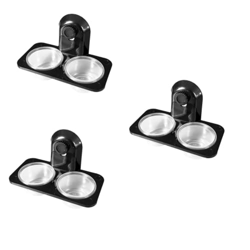 Homoyoyo Multifunktionaler Futternapf Aus Glas Für Reptilien - Doppelschale Für Eidechsen - Schildkröten Spinnen Und Skorpione Ideal Für Futter Und Wasser Im Terrarium Schwarz von Homoyoyo