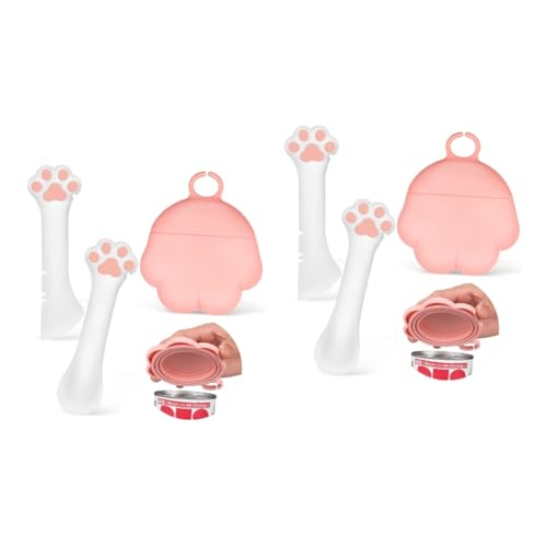 Homoyoyo Multifunktionales Silikon-Dosenöffner-Set Für Haustiere – 1 Satz Mit Silikon Löffel Und Deckel Ideal Für Die Fütterung Von Katzen Und Hunden Praktisch Und Langlebig von Homoyoyo