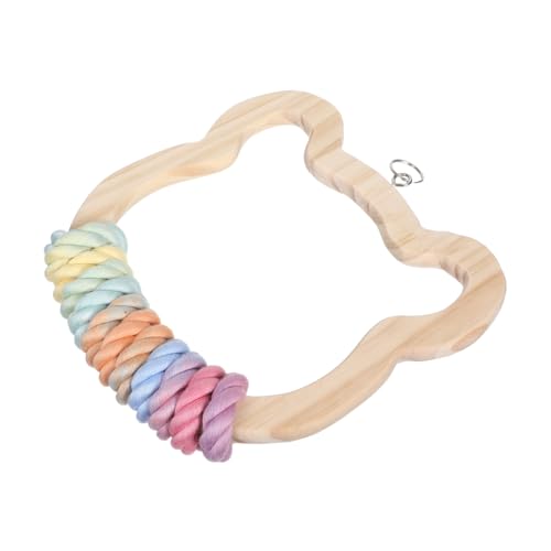 Homoyoyo Papageienschaukel Aus Holz Mit Baumwollseil Ringförmiger Vogelsitzstange Kau Und Kletterspielzeug Für Sittiche Nymphensittiche Und Kleine Vögel Hängendes Vogelspielzeug Für von Homoyoyo
