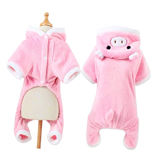 Homoyoyo Niedliches Hunde-Halloween-Kostüm in Rosa Für Kleine Hunde – Warmes Hoodie Outfit Für Welpen Ideal Für Halloween Und Weihnachten Perfekt Für Lustige Cosplay Momente von Homoyoyo