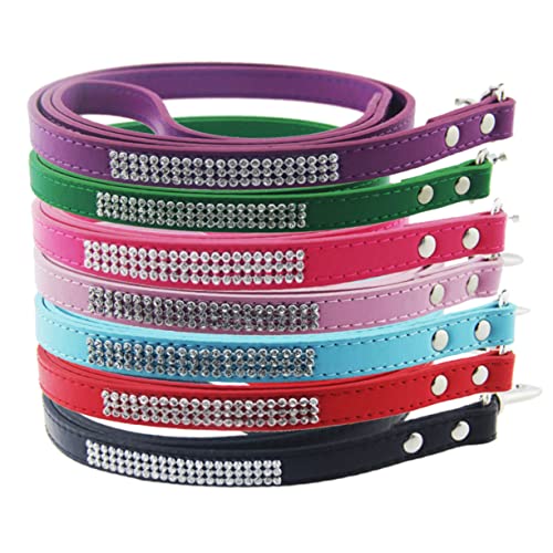 Homoyoyo PU Hundeleine mit Strasssteinen Führleine für Kleine Spazieren Joggen und Training Flexibles Design für Stil von Homoyoyo