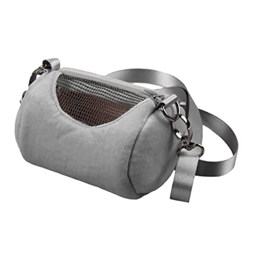 Homoyoyo Tragbare Atmungsaktive Tragetasche Für Kleine Haustiere – Verstellbare Schultertasche Für Hamster - Igel - Chinchillas Und Meerschweinchen – Ideal Für Ausflüge Und Reisen Grau von Homoyoyo