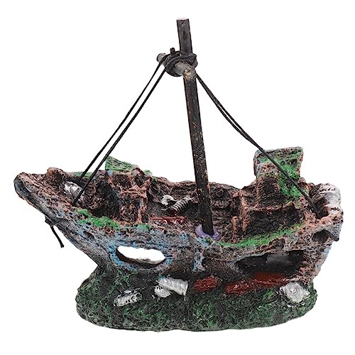 Homoyoyo Unterwasserschiffdekoration Harz Fischtank Ornament Mit Versteckfunktion Langlebige Aquarium Dekoration Für Sicheres Fischspiel Und Stilvolle Aquariengestaltung von Homoyoyo