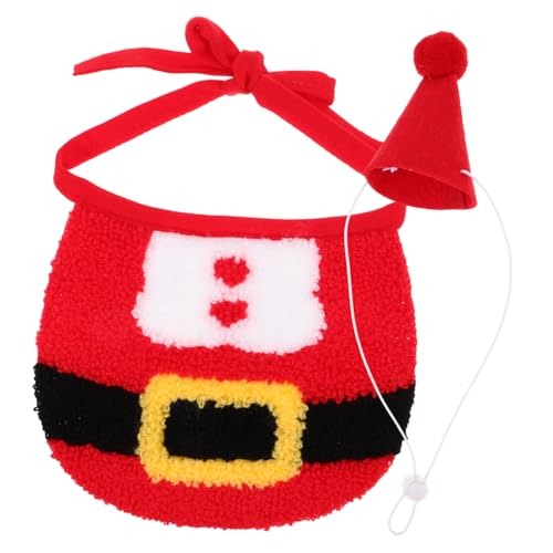 Homoyoyo Verstellbares Weihnachts für Haustiere Roter Hundehalsband und Festliche Kopfbedeckung für Katzen und Kleine Hunde Hautfreundlich für Party und Winteranlässe von Homoyoyo