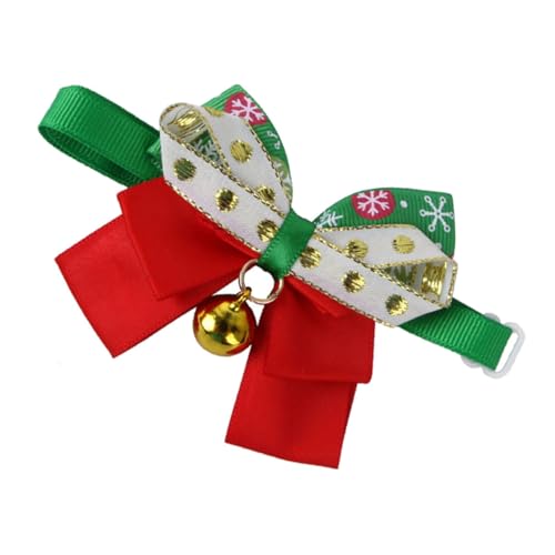 Homoyoyo Verstellbares Weihnachts für Haustiere mit Glocke Niedliches und Hundehalsband mit Schleife und Schneeflockenmuster Festliches Haustier Accessoire für Kleine Hunde und von Homoyoyo