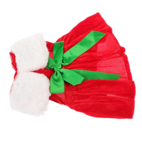 Homoyoyo Weihnachtlicher Hundepullover mit Santa Schleife Warmes Winterkleid für Kleine und Mittelgroße Hunde Flauschige Dicke Haustierkleidung Gemütlicher Festtags Look von Homoyoyo