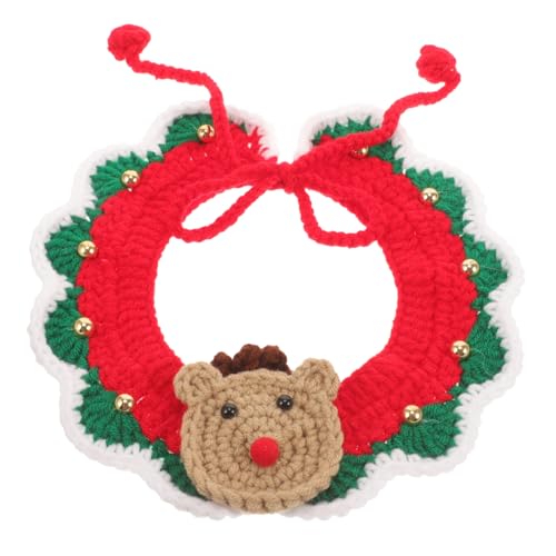 Homoyoyo Weihnachtlicher Hundeschal mit Santa Weicher Atmungsaktiver Hundeschal Dekoratives Warmes Haustier Zubehör für Kleine Hunde Festliches Weihnachtsoutfit von Homoyoyo