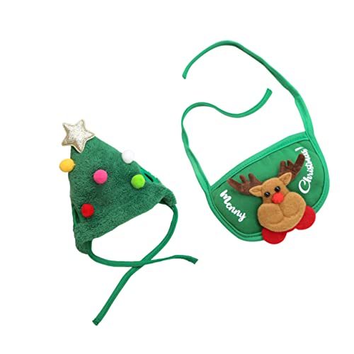 Homoyoyo Weihnachtliches Hundelätzchen Mit Mütze – Festliches Bandana Für Welpen - Wasserdichtes Speicheltuch Aus Polyester - Perfektes Accessoire Für Hunde Auf Partys Und Feierlichkeiten von Homoyoyo