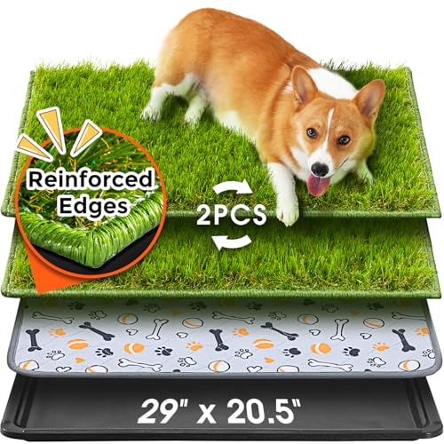 Hompet Hundegras großes Töpfchen, waschbar, Welpen-Urinierunterlage, künstliches Hundegras, Badezimmer-Rasen, für Haustier-Training, perfekt für drinnen und draußen, tragbares Töpfchen, Haustier-Klo Hompet Hundegras großes Töpfchen, waschbar, Welpen-Urinierunterlage, künstliches Hundegras, Badezimmer-Rasen, für Haustier-Training, perfekt für drinnen und draußen, tragbares Töpfchen, Haustier-Klo von Hompet