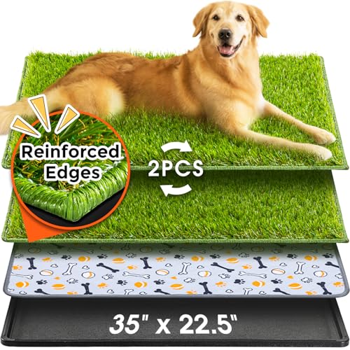 Hompet Hundegras großes Töpfchen, waschbar, Welpen-Urinierunterlage, künstliches Hundegras, Badezimmer-Rasen, für Haustier-Training, perfekt für drinnen und draußen, tragbares Töpfchen, Haustier-Klo Hompet Hundegras großes Töpfchen, waschbar, Welpen-Urinierunterlage, künstliches Hundegras, Badezimmer-Rasen, für Haustier-Training, perfekt für drinnen und draußen, tragbares Töpfchen, Haustier-Klo von Hompet