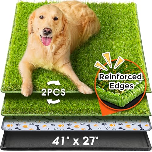 Hompet Hundetoilette für Hunde, 104x69 cm, Hundeklo für Zuhause, Balkon, Wohnung, 2 Stück künstliche Grasmatten für Hunde, Welpen-Unterlagen waschbar Hompet Hundetoilette für Hunde, 104x69 cm, Hundeklo für Zuhause, Balkon, Wohnung, 2 Stück künstliche Grasmatten für Hunde, Welpen-Unterlagen waschbar von Hompet